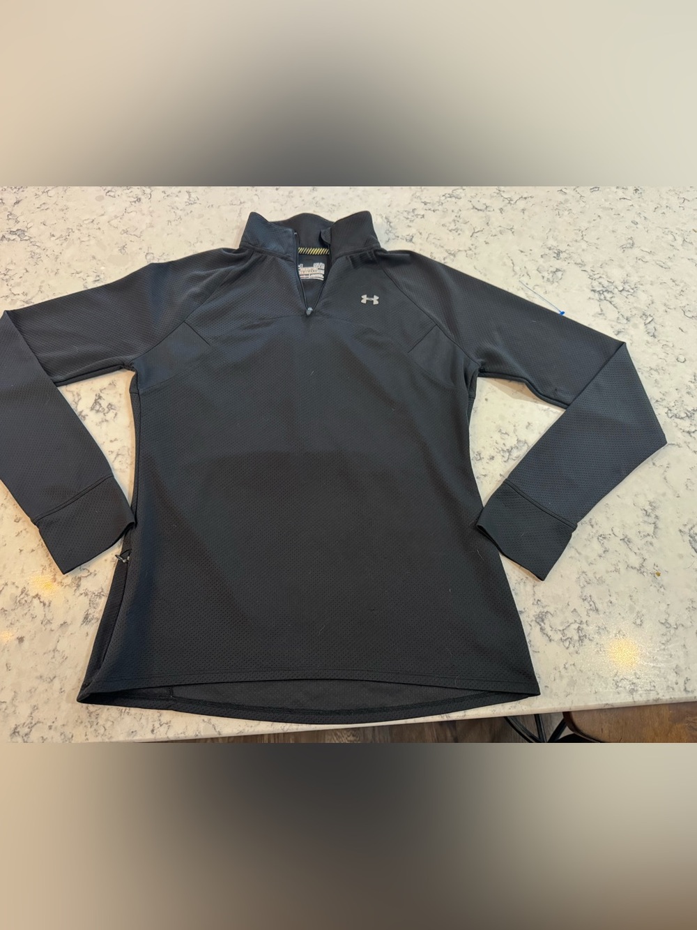 Under Armour Womens Black Quarter-Zip Running Performance Pullover Size M